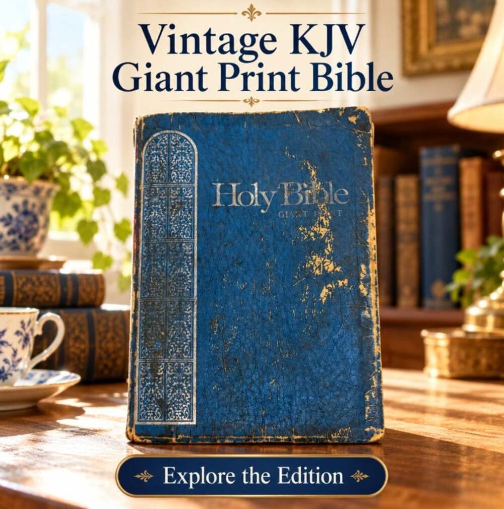 Vintage 1976 Regency KJV Giant Print Reference Bible Red Letter Pre Owned